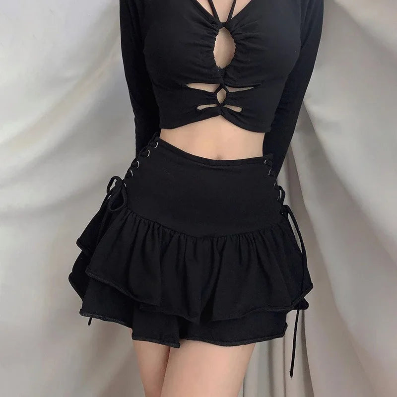 Women's Mall-Goth Bandage Mini Skirt - product image 13