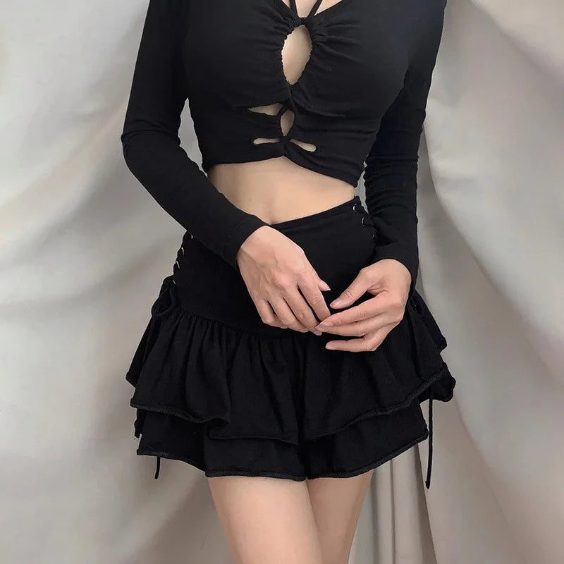 Women's Mall-Goth Bandage Mini Skirt - product image 12