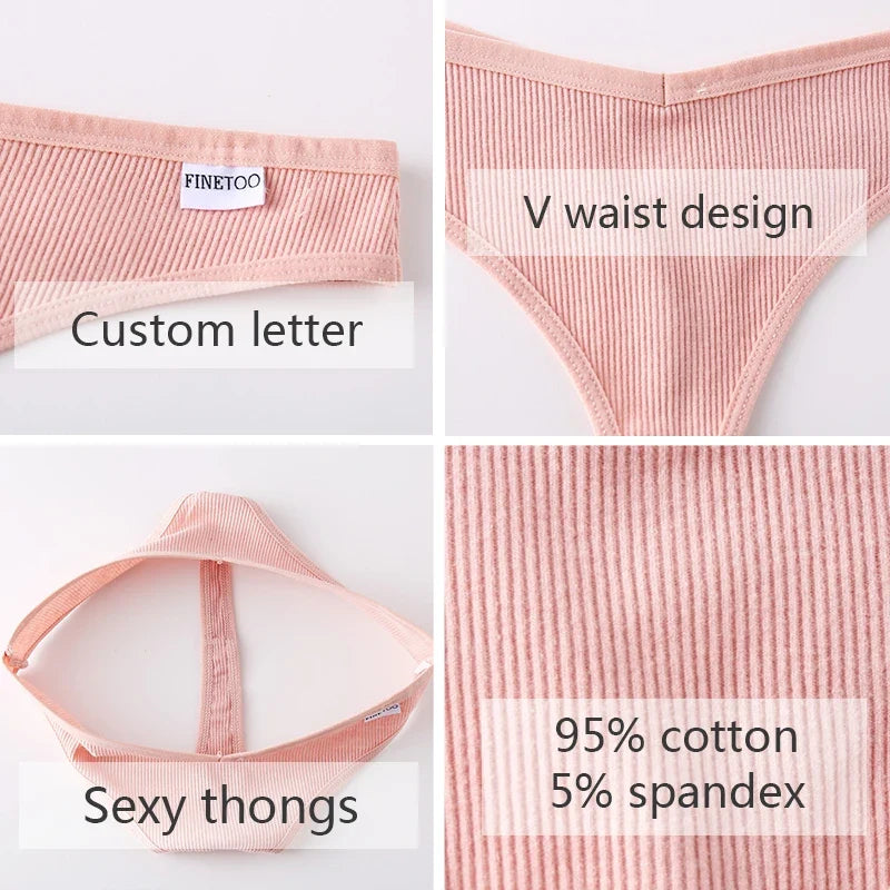 Comfortable Cotton G-String Thongs for Women – 3-Piece Panties Set