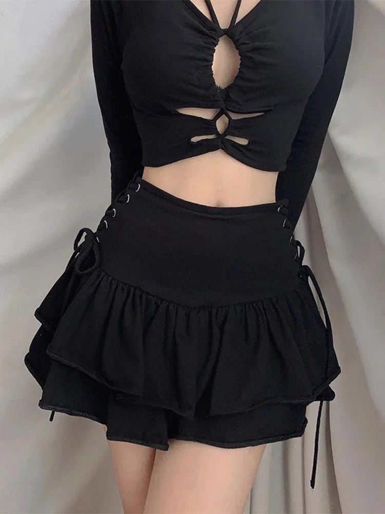 Women's Mall-Goth Bandage Mini Skirt - product image 3