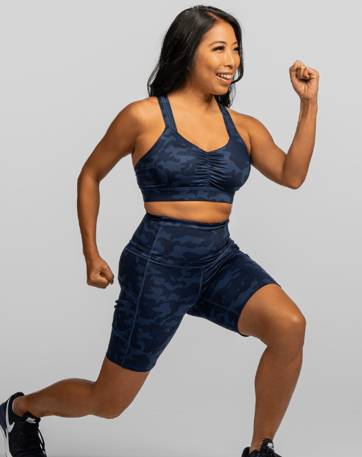 Hi Five High-Waisted Biker Short – Looker (Navy Camo)(XS)