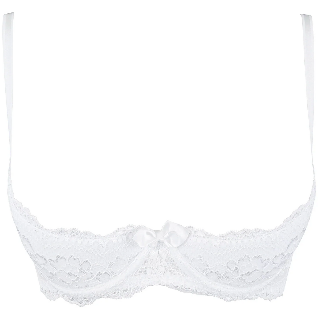 Axami Love Cave White Open Cup Lace Bra-4