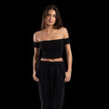 0891 - Women's Off Shoulder Cropped Tee