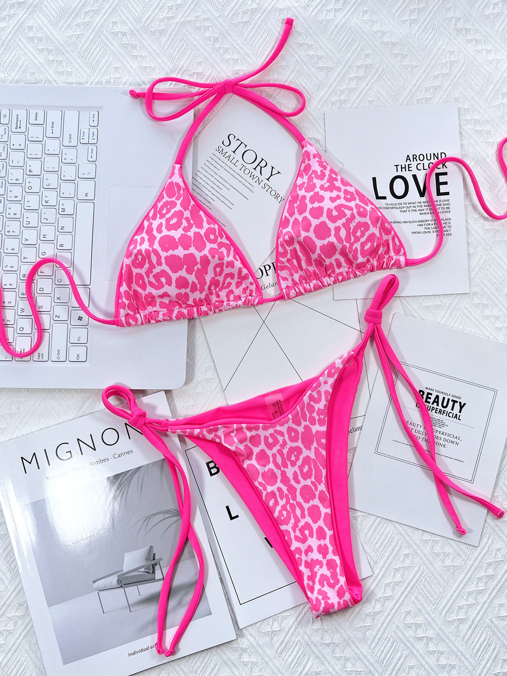 Women's leopard halter bikini set - product image 2
