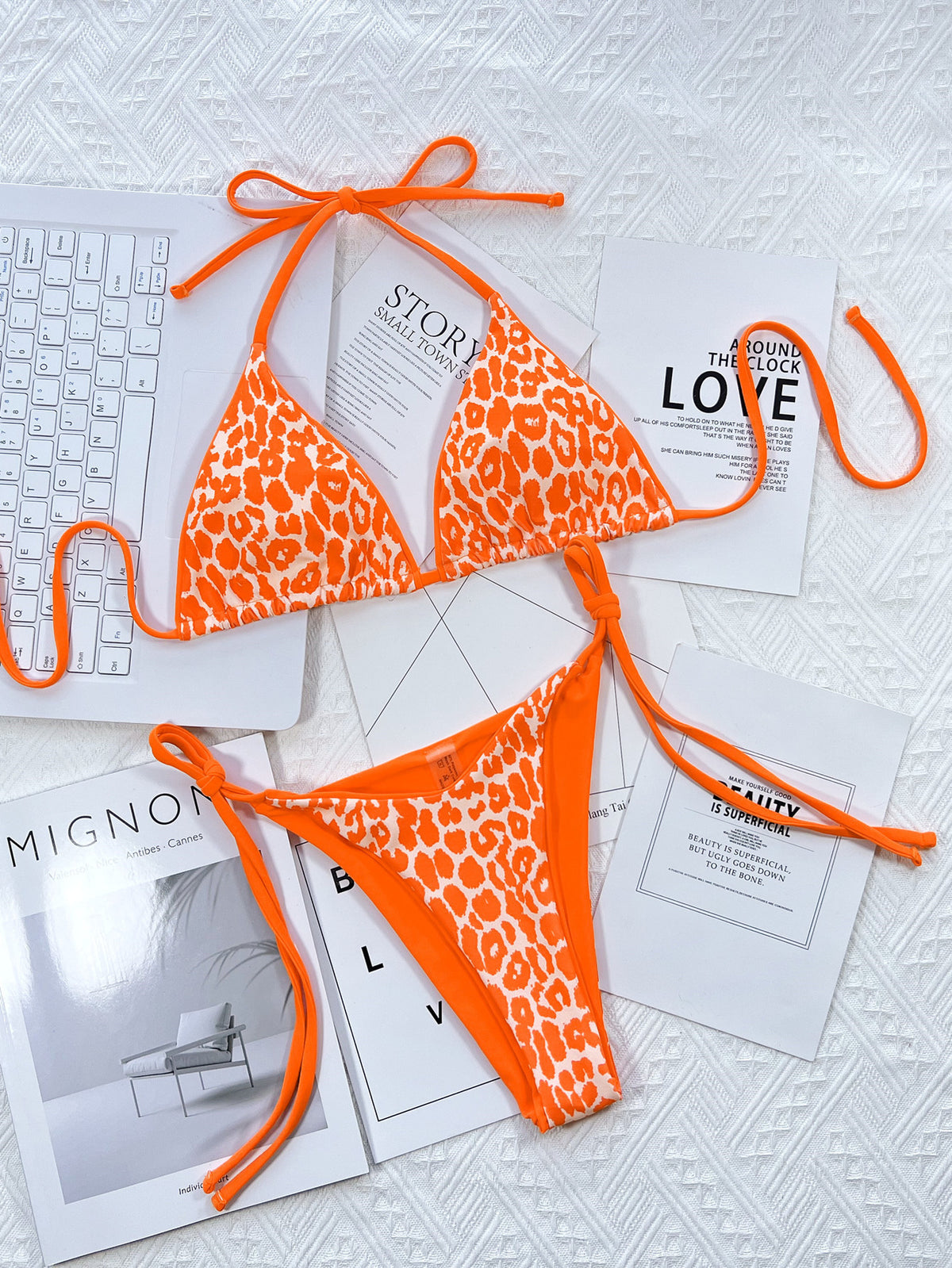 Women's leopard halter bikini set - product image 15