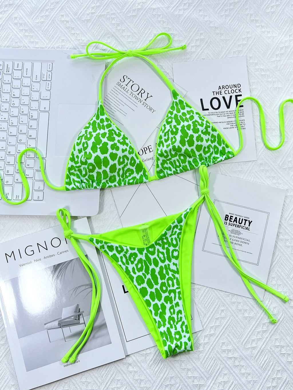 Women's leopard halter bikini set - product image 12