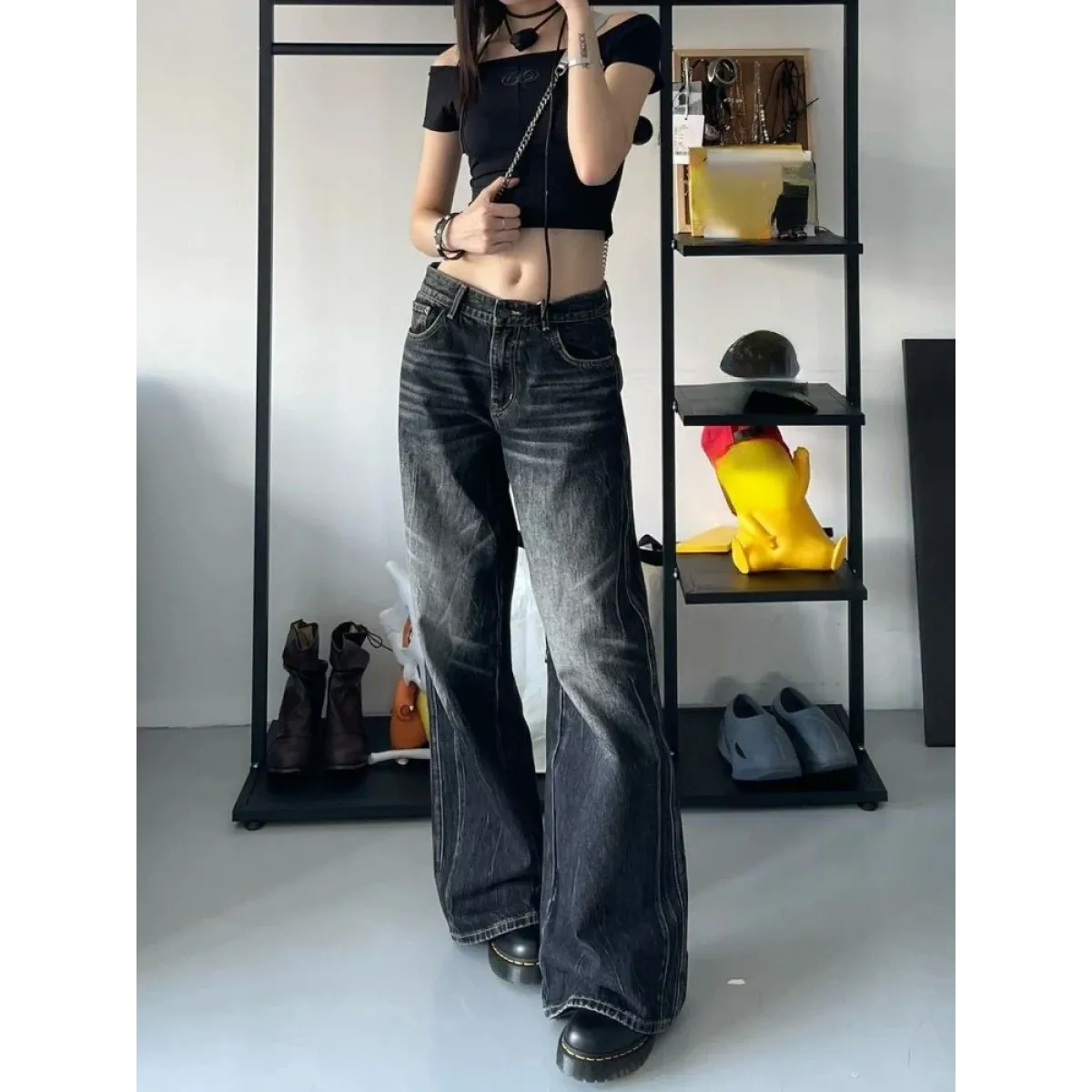 Baggy Y2K Jeans – Grunge Gothic High Street Denim