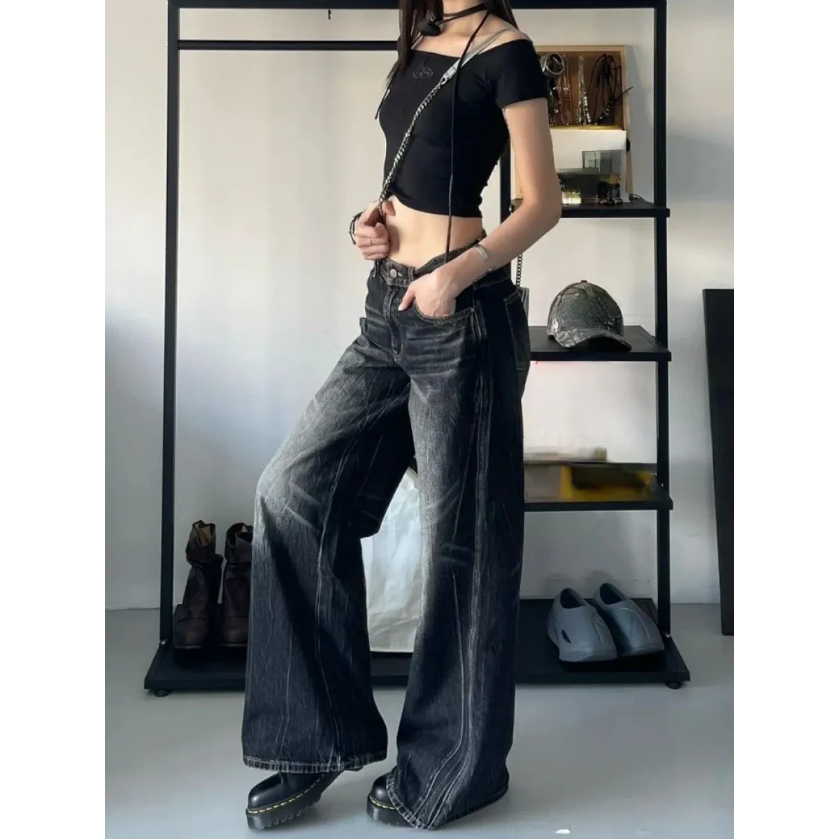 Baggy Y2K Jeans – Grunge Gothic High Street Denim