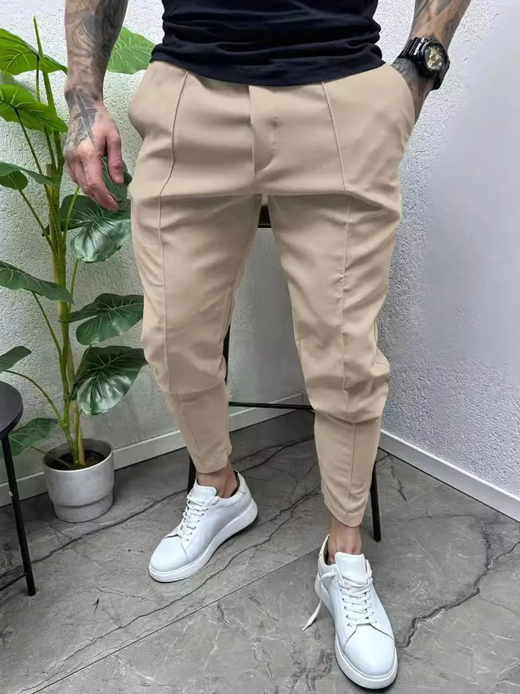 Men's Full Size Pockets Joggers Plus Size
