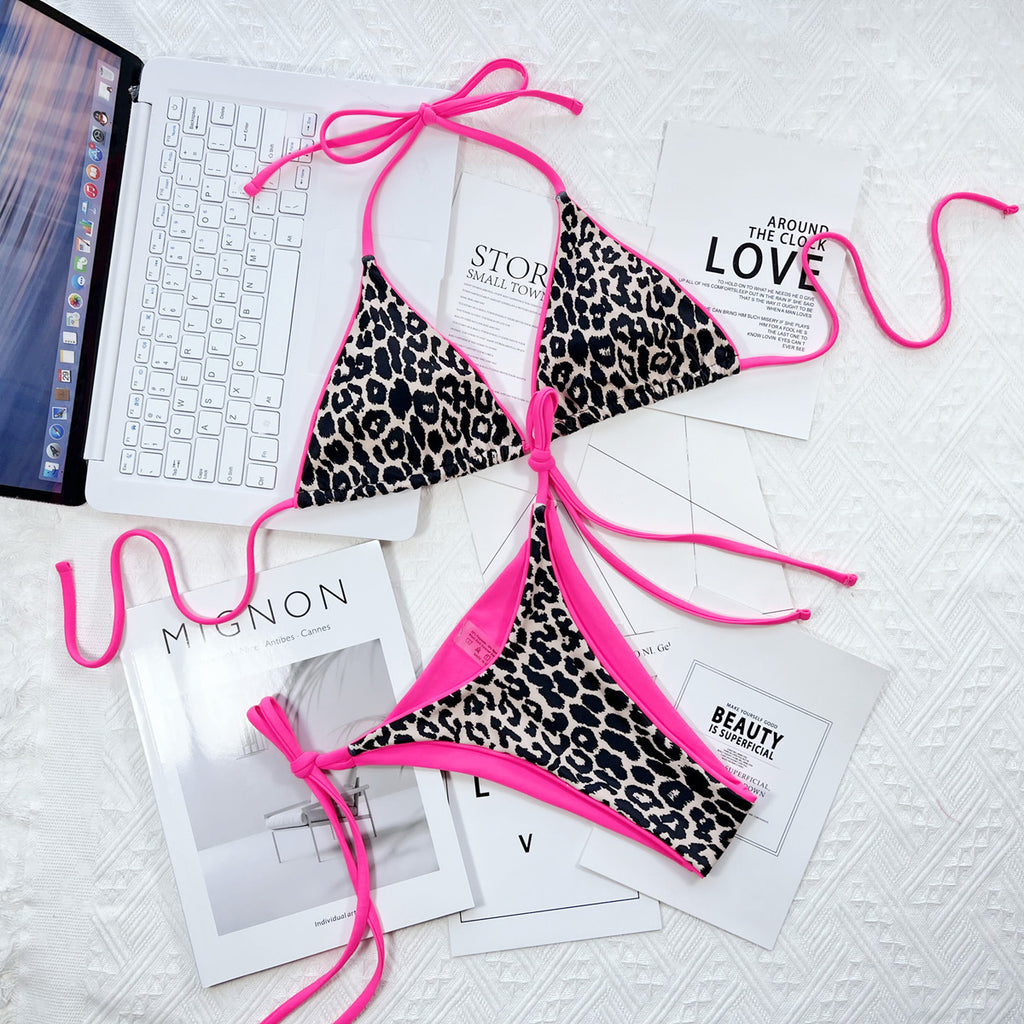 Women's leopard halter bikini set - product image 25