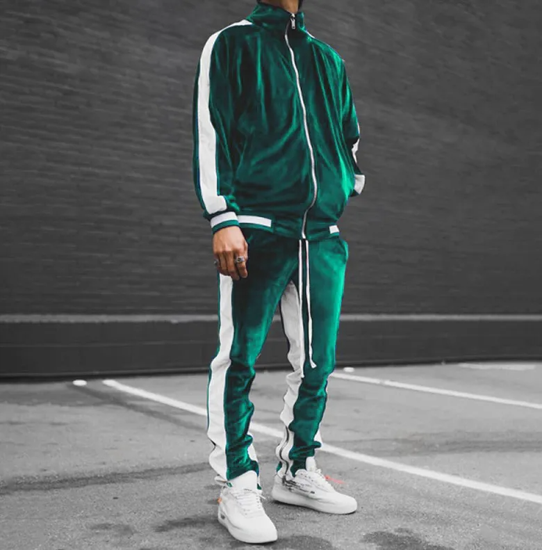 Men’s Velour Track Jacket & Jogger Set