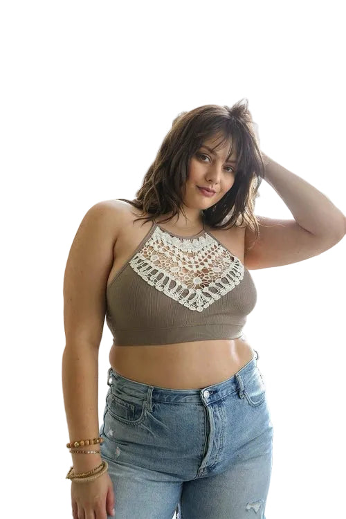 Crochet Lace Bralette Plus