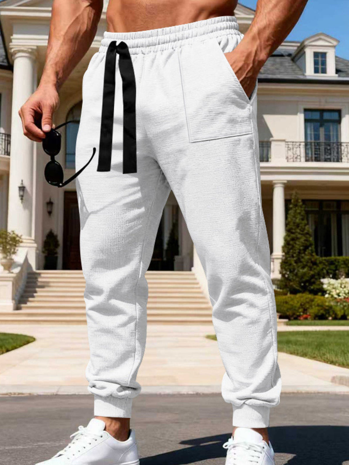 Men's Full Size Drawstring Waist Joggers Plus Size