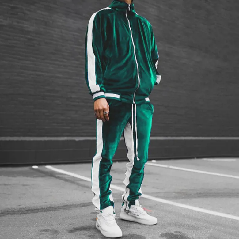 Men’s Velour Track Jacket & Jogger Set