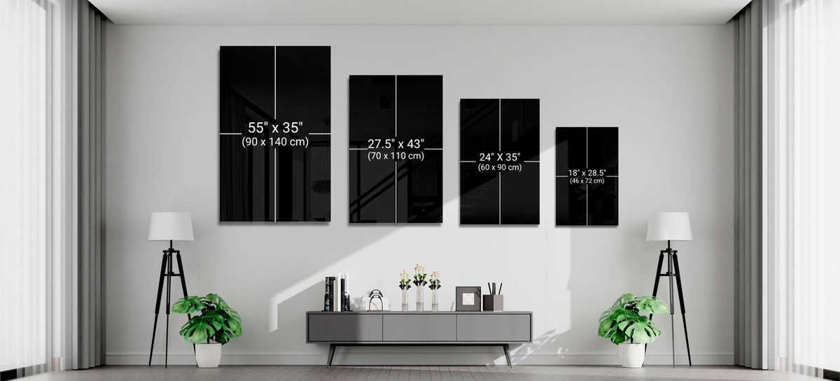 Burgundy Reflected City Glass Wall Art