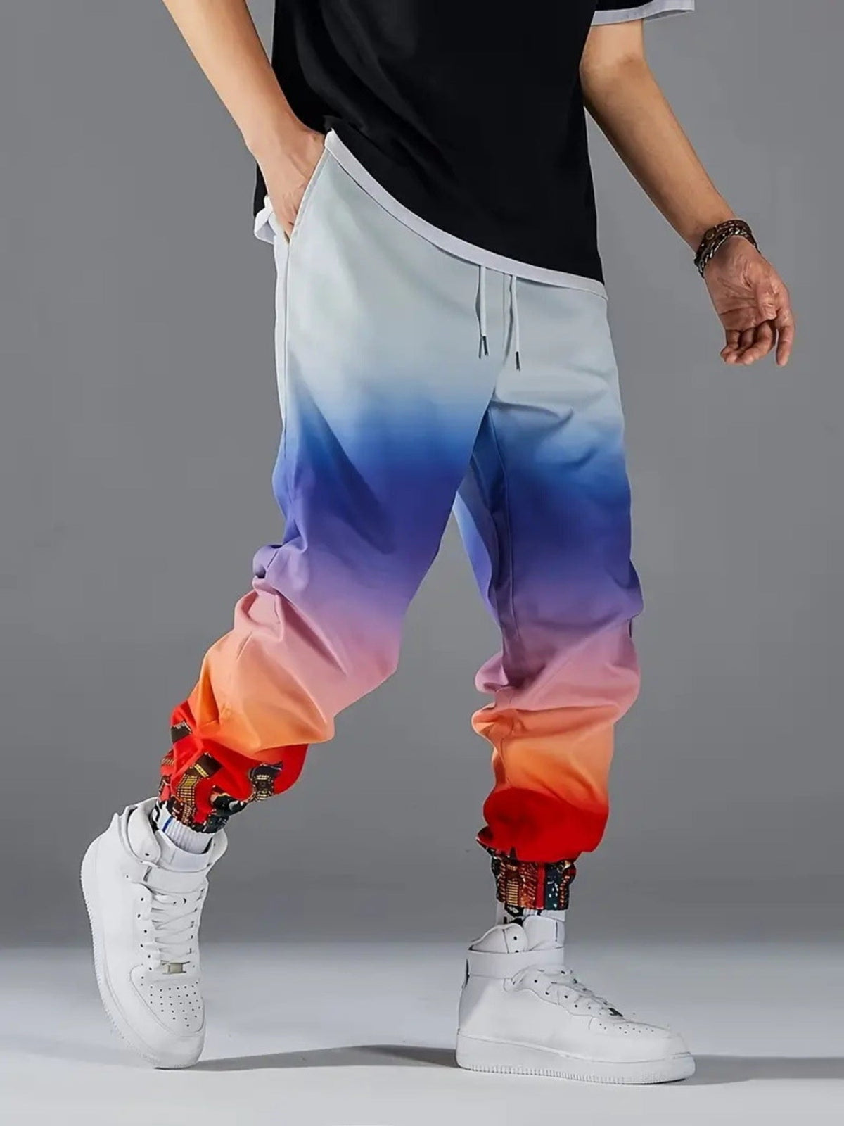 Men's Full Size Drawstring Loose Fit Joggers Plus Size