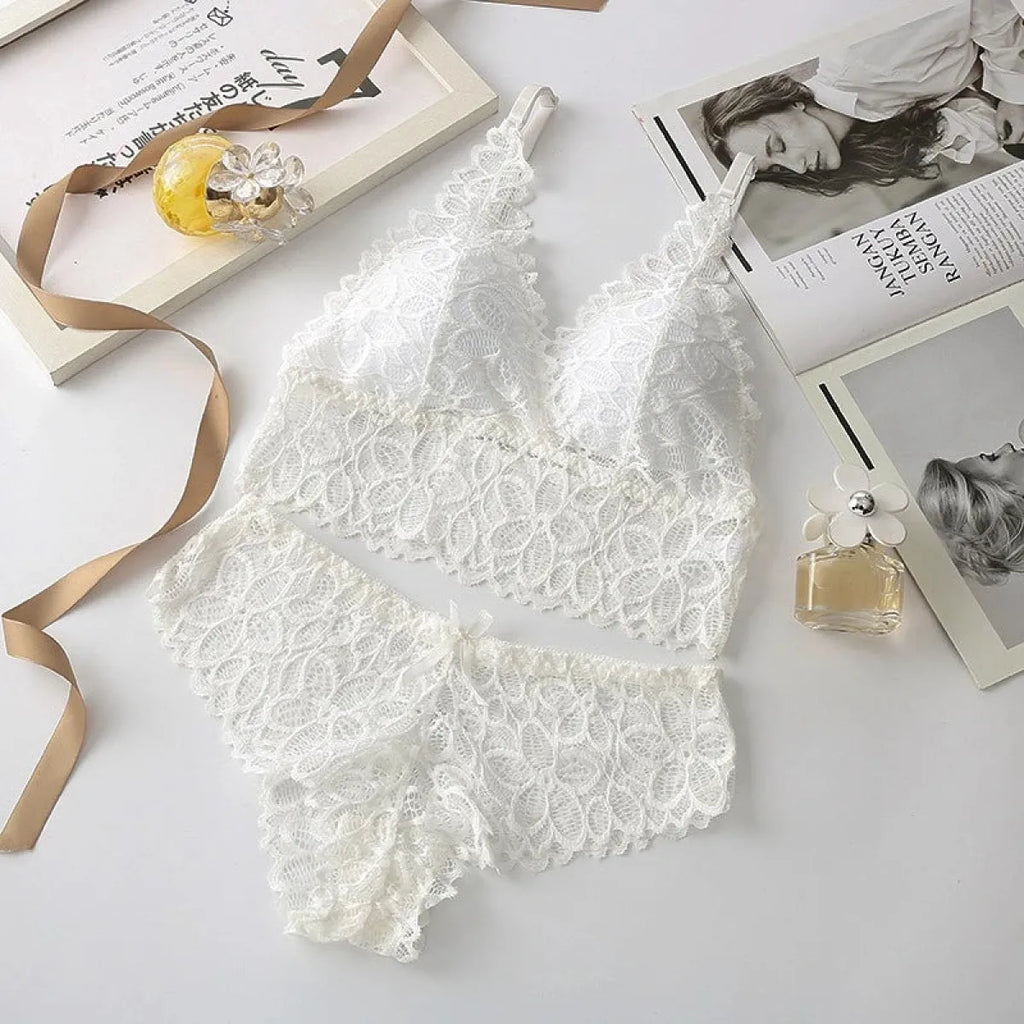 Lace Bra and Panty Set – Seamless Wire-Free Embroidered Lingerie - product image 6