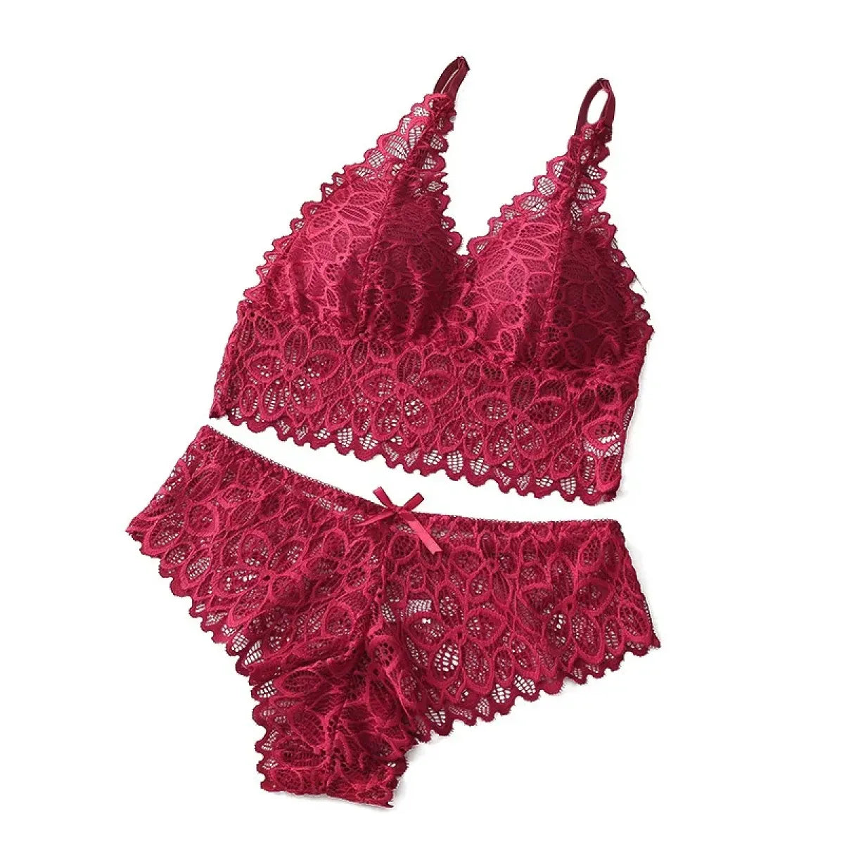 Lace Bra and Panty Set – Seamless Wire-Free Embroidered Lingerie - product image 5