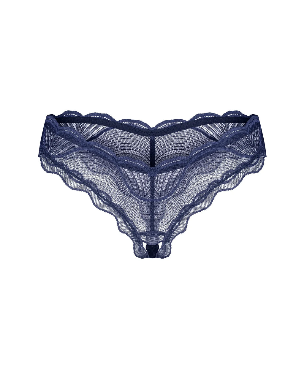 Obsessive Nightly Blue Sheer Crotchless Thong Panty