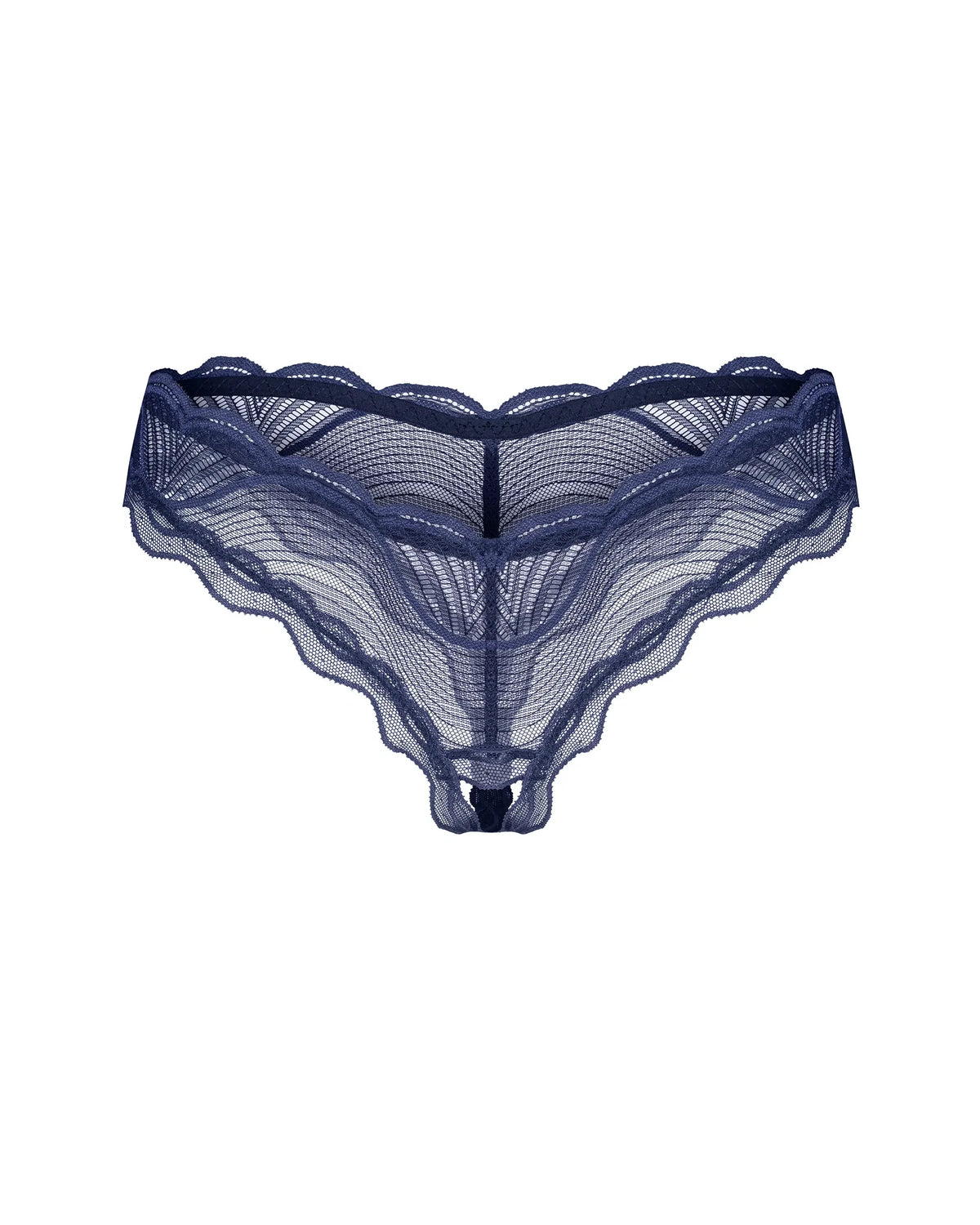 Obsessive Nightly Blue Sheer Crotchless Thong Panty