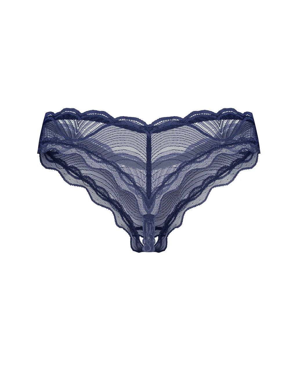 Obsessive Nightly Blue Sheer Crotchless Thong Panty