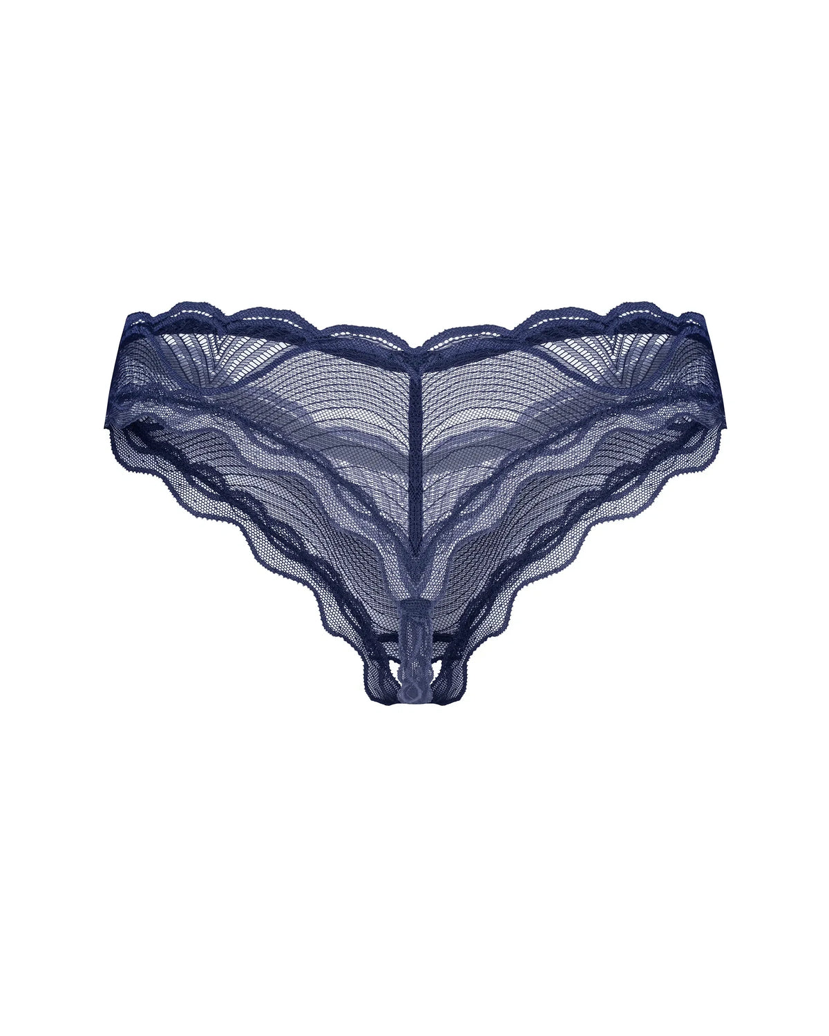 Obsessive Nightly Blue Sheer Crotchless Thong Panty