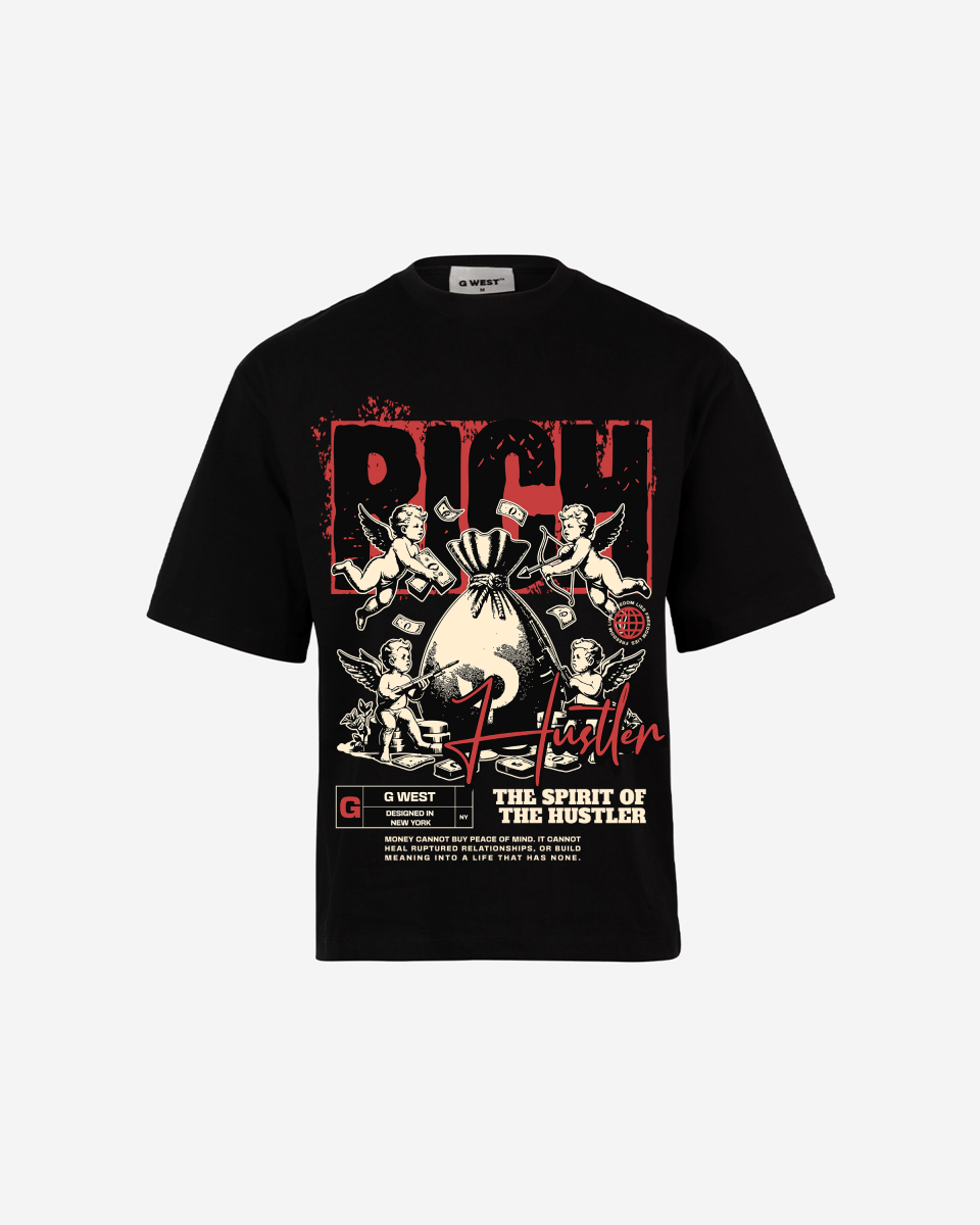 Black G West Rich Hustler oversized T-shirt - product image 1