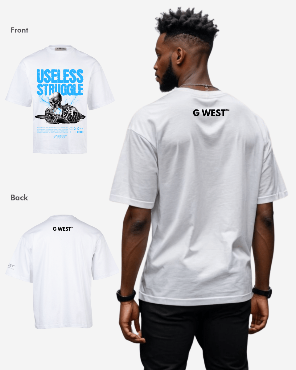 White G West Useless Struggle oversized T-shirt - product image 2