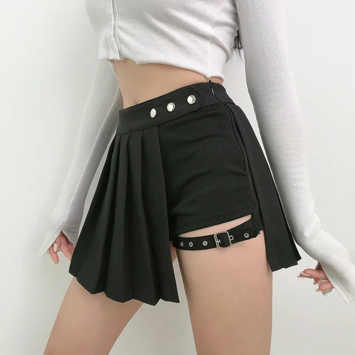 Women's Gothic Buckle Pleated Skort - product image 1