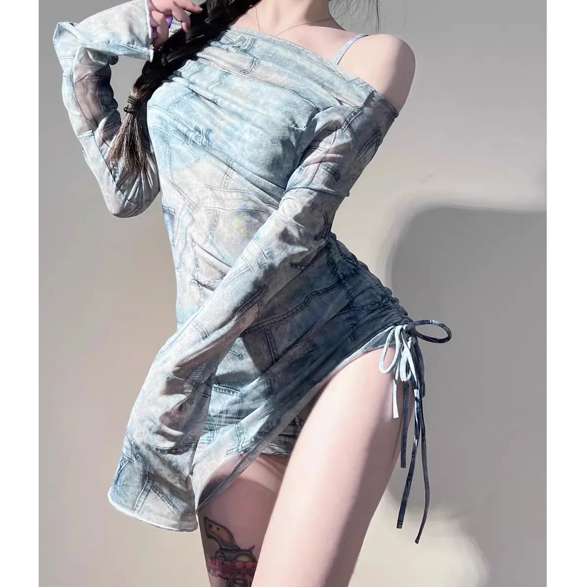 Mesh Off Shoulder Set – Harajuku Bikini & Smock Swimsuit