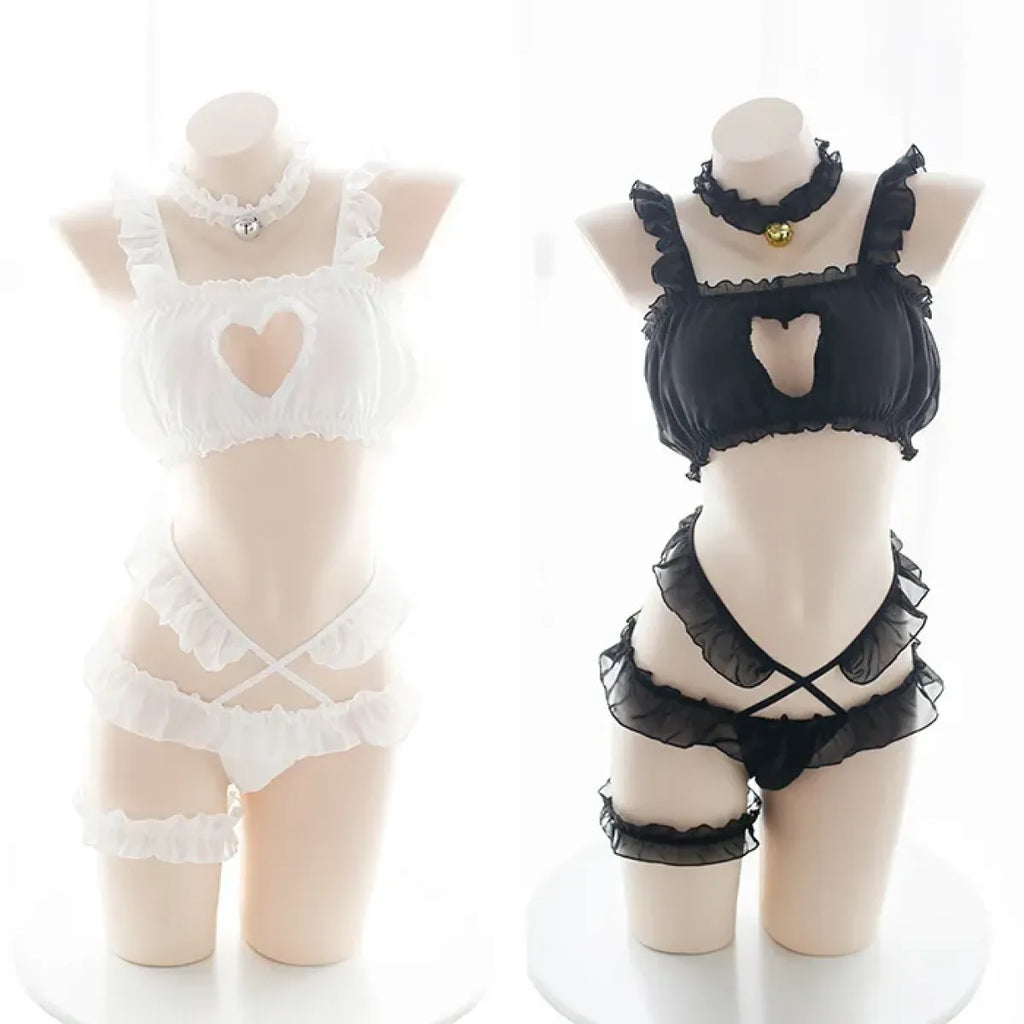Sexy Lolita Heart Hollow-Out Lingerie Set - product image 1