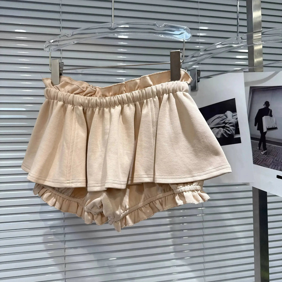 Layered Ruffle Drawstring Mini Skort