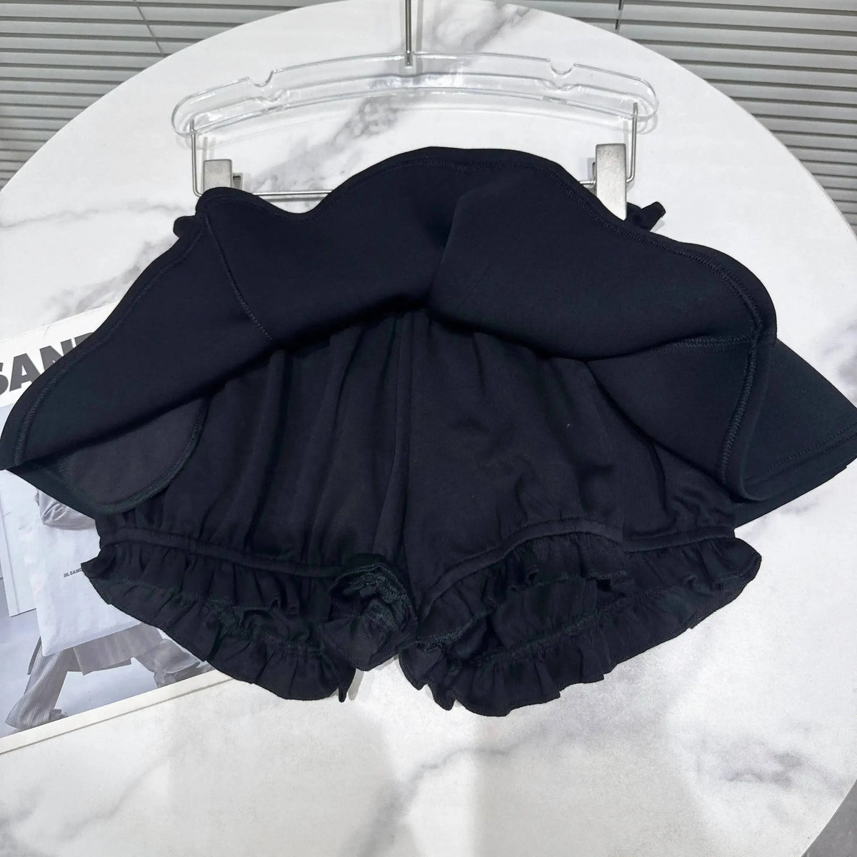 Layered Ruffle Drawstring Mini Skort