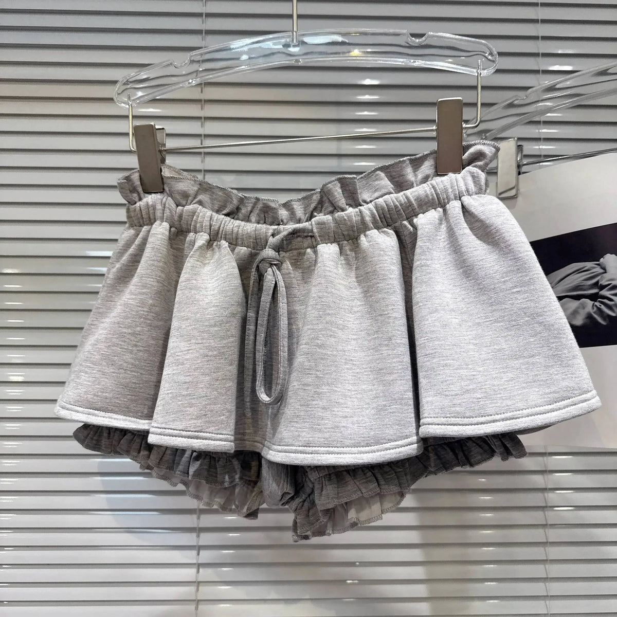 Layered Ruffle Drawstring Mini Skort