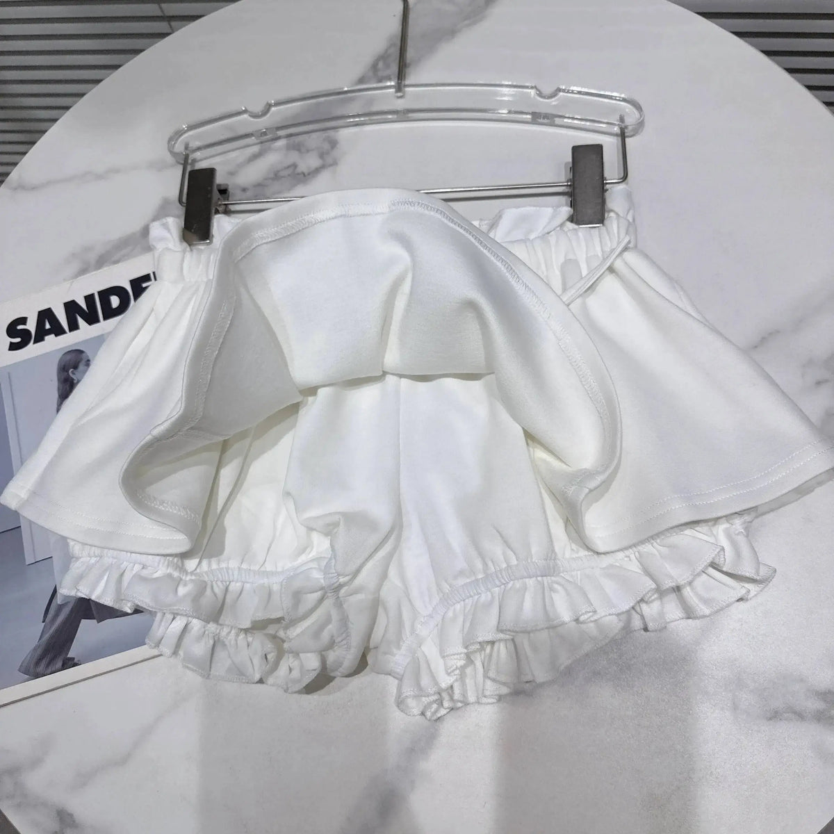 Layered Ruffle Drawstring Mini Skort