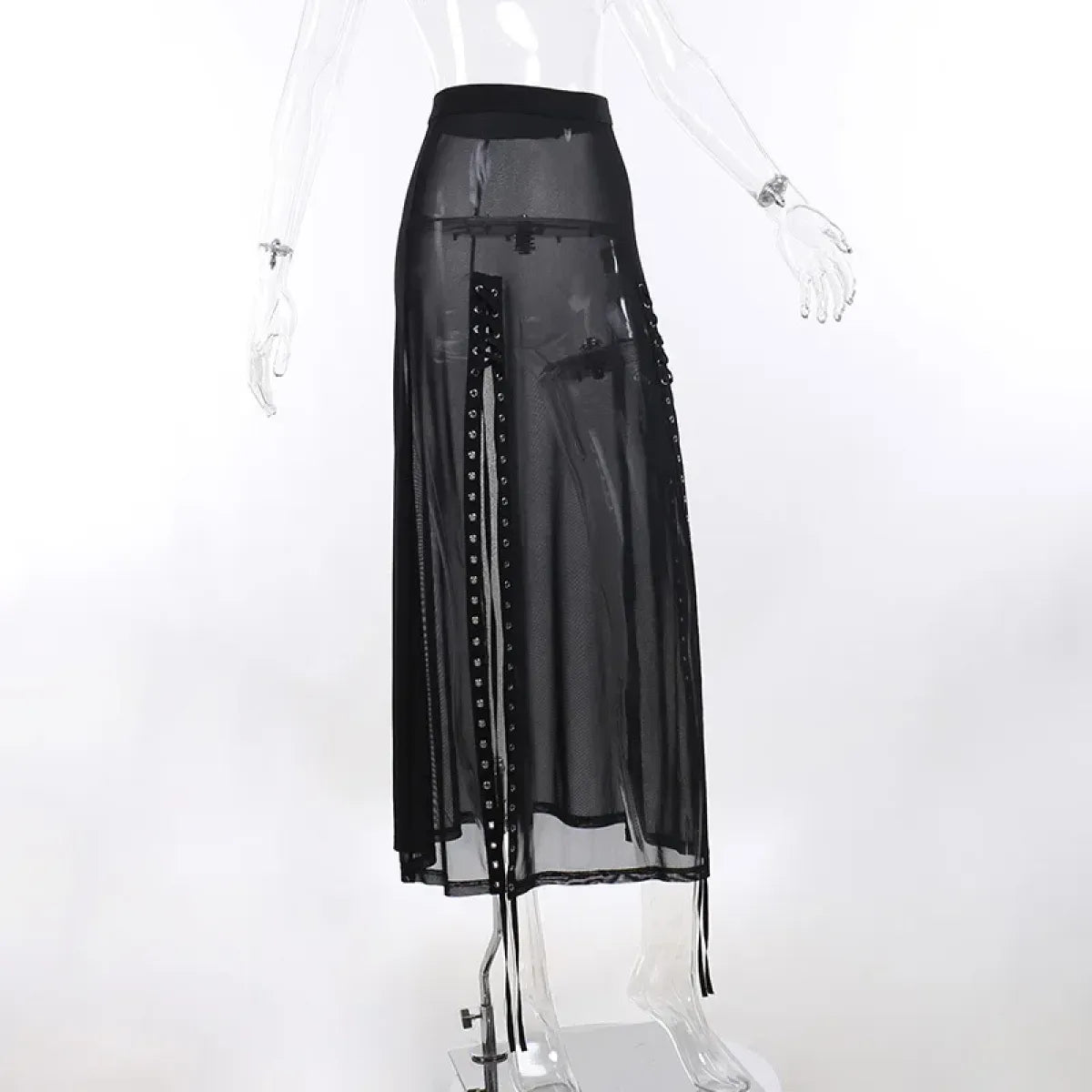 Punk Gothic Eyelet Mesh Skirt - product image 15