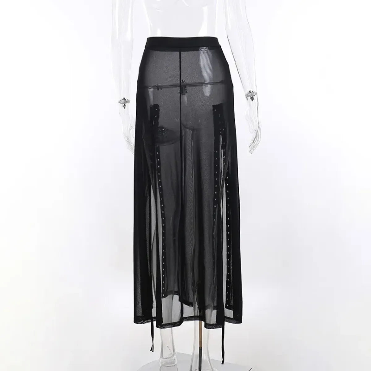 Punk Gothic Eyelet Mesh Skirt - product image 16