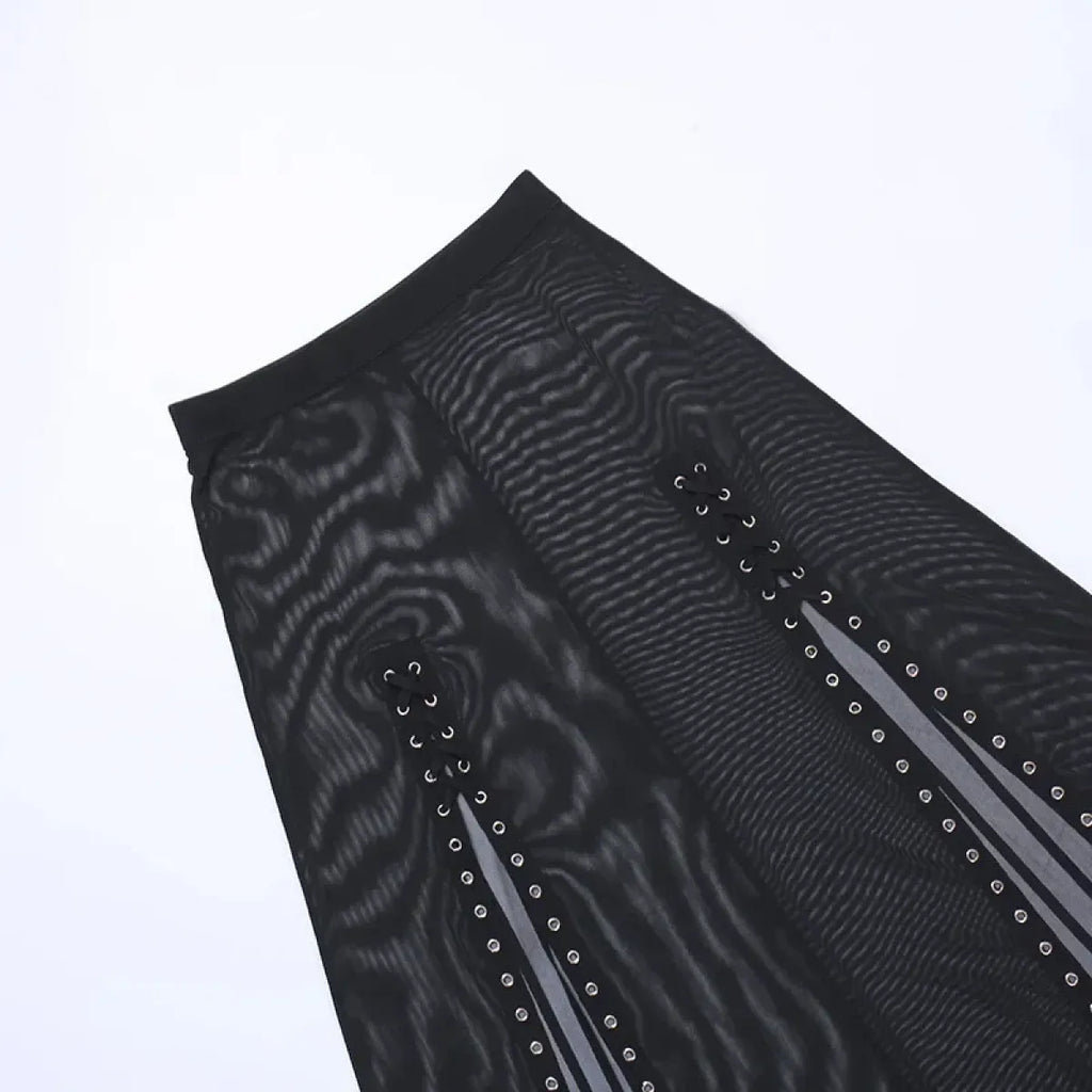 Punk Gothic Eyelet Mesh Skirt - product image 17