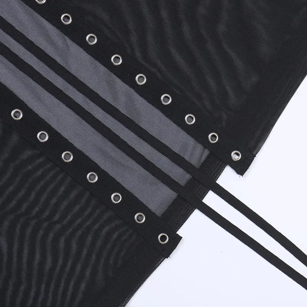 Punk Gothic Eyelet Mesh Skirt - product image 22
