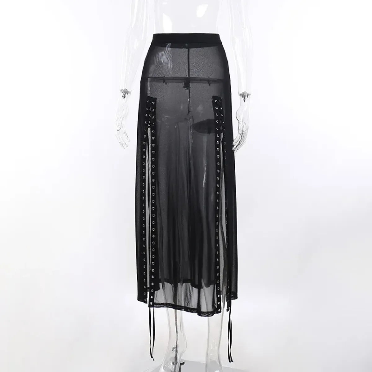 Punk Gothic Eyelet Mesh Skirt - product image 25
