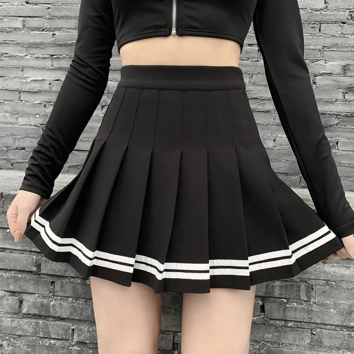 Women's Gothic Patchwork Pleated Mini Skirt - product image 1