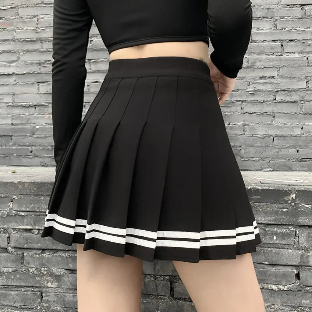 Women's Gothic Patchwork Pleated Mini Skirt - product image 2