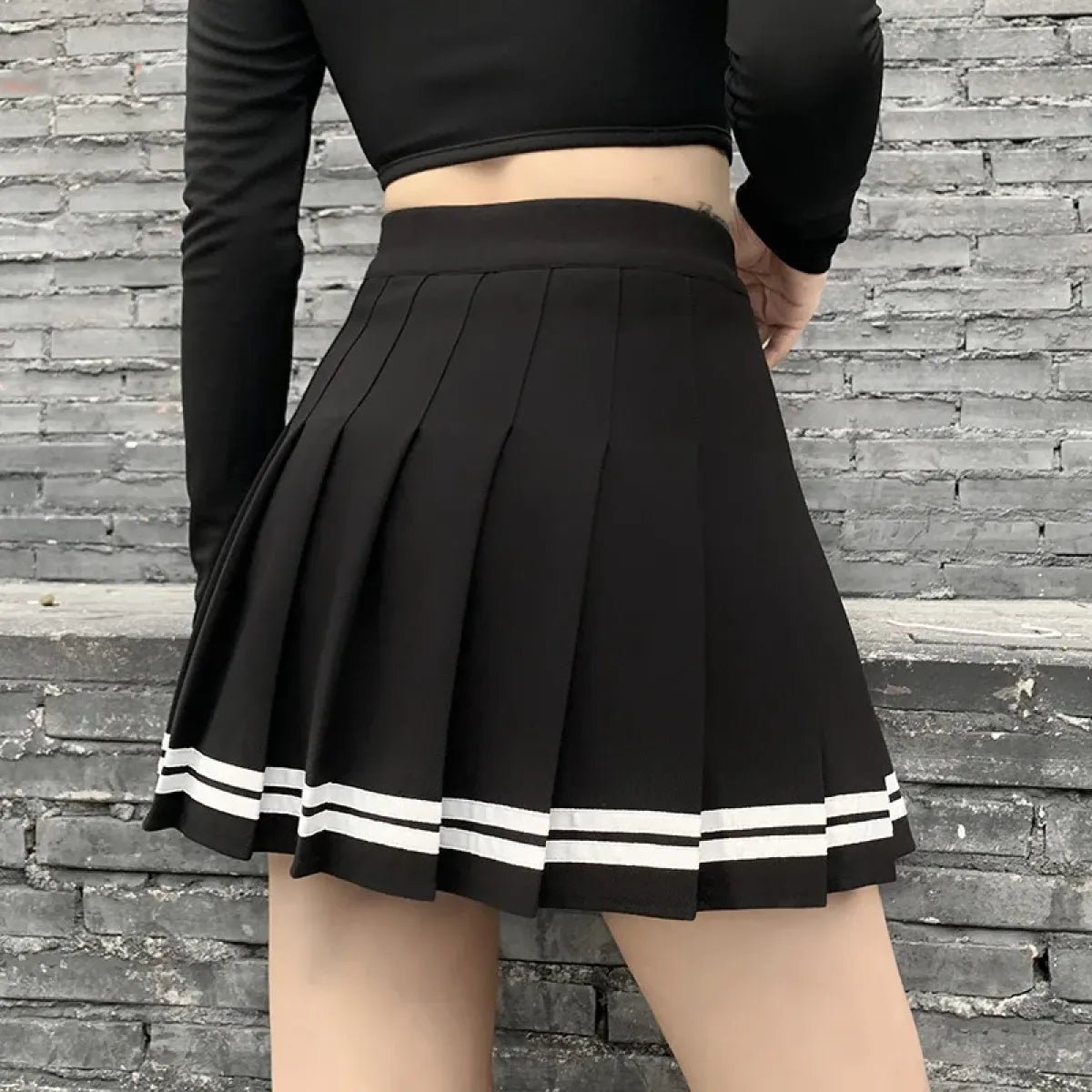 Women's Gothic Patchwork Pleated Mini Skirt - product image 2