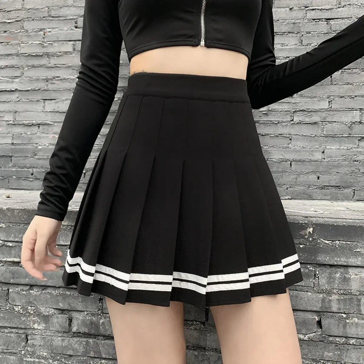 Women's Gothic Patchwork Pleated Mini Skirt - product image 3