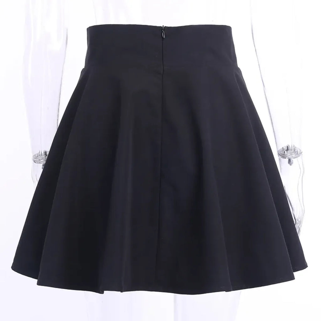 Gothic Lace-Up Mini Skirt – Harajuku Hipster Style for Women