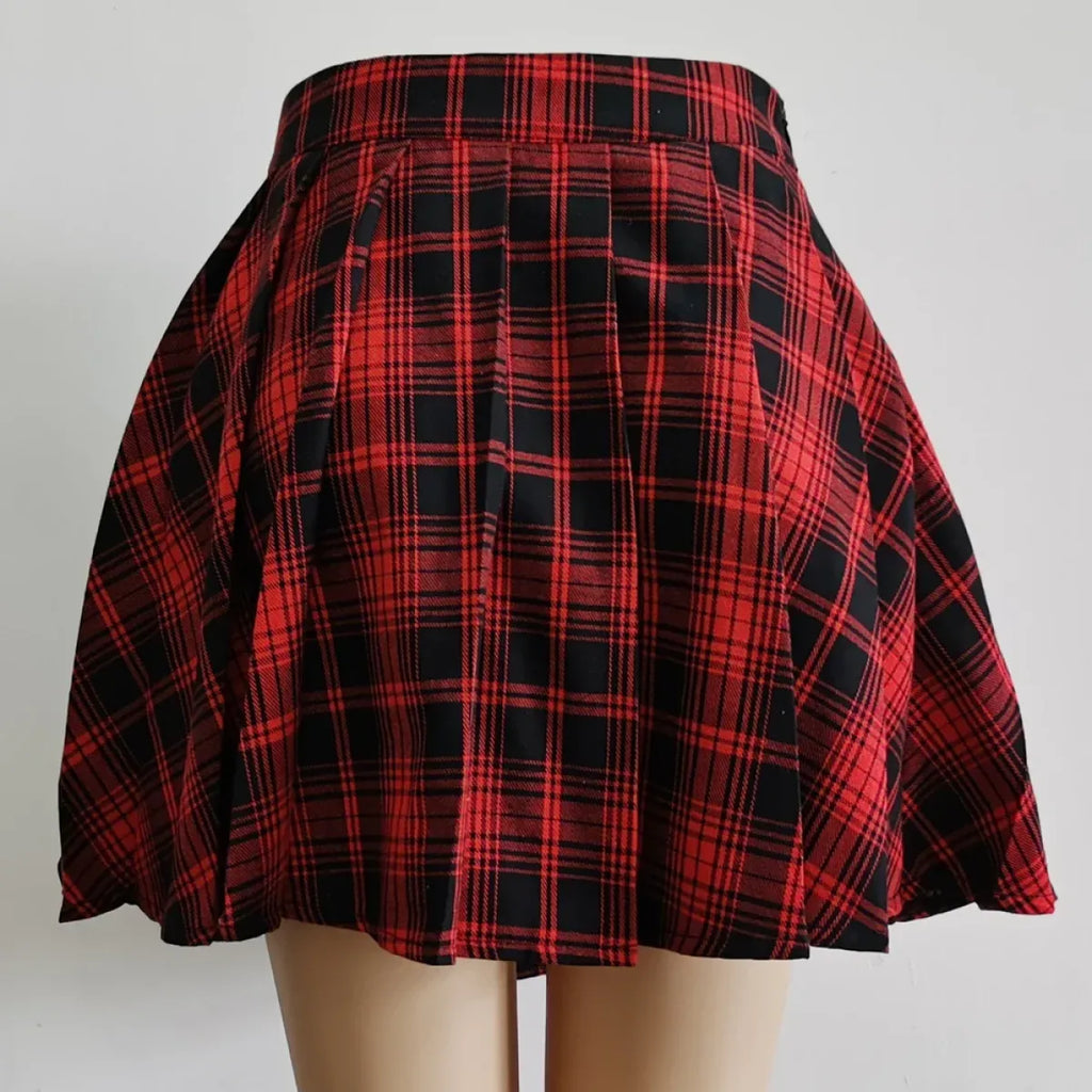 Women's Gothic Plaid Chain Mini Skirt - product image 6