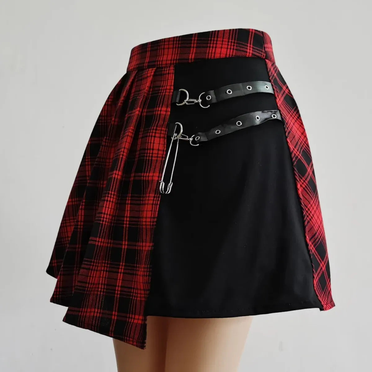 Women's Gothic Plaid Chain Mini Skirt - product image 5