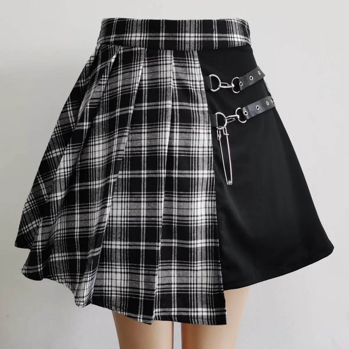 Women's Gothic Plaid Chain Mini Skirt - product image 1