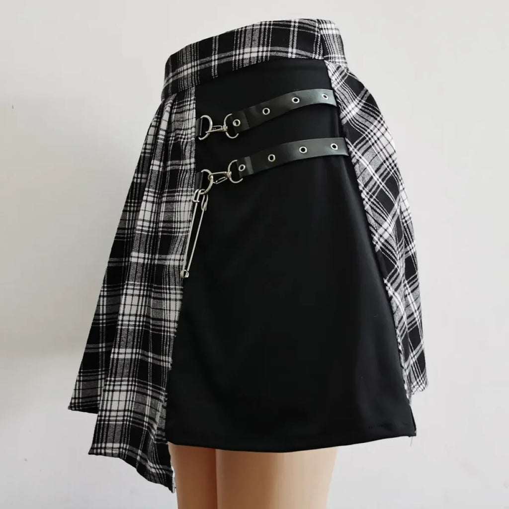 Women's Gothic Plaid Chain Mini Skirt - product image 2