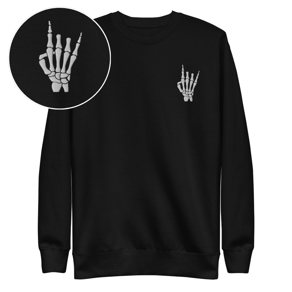 Rock On Skeleton Embroidered Sweatshirt - product image 1